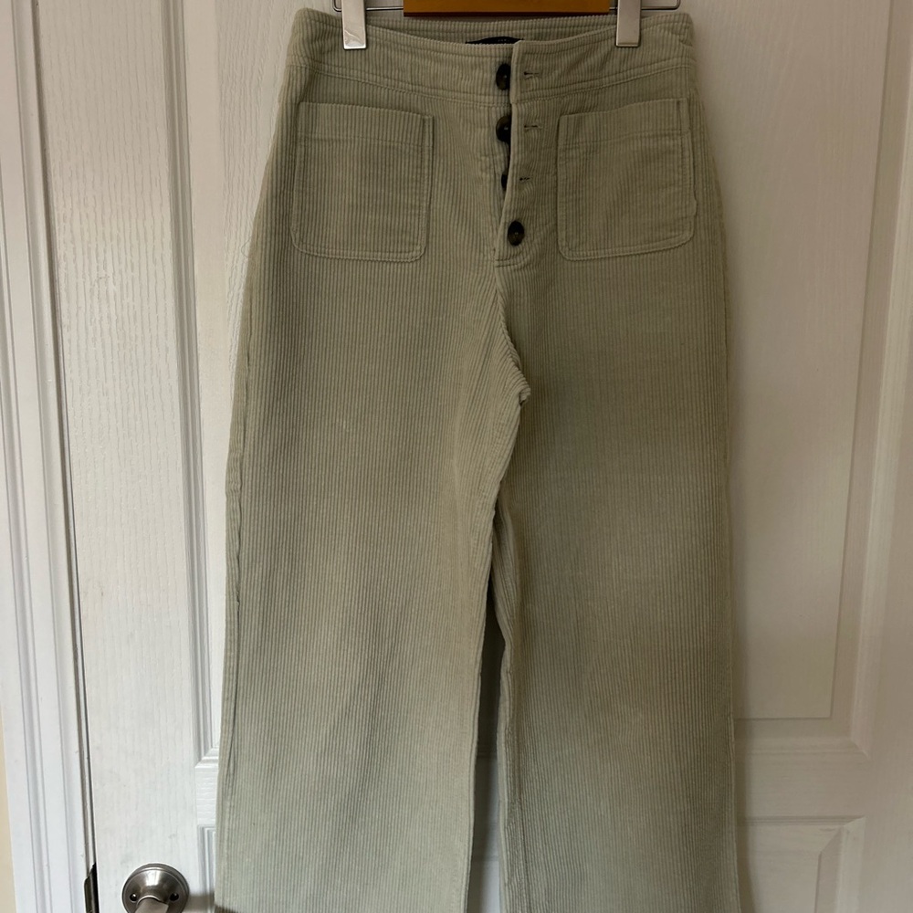 Zara ( trf ) Corduroy Pants in Light Green/ mint